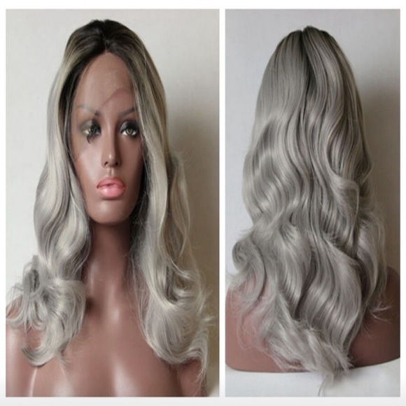 Accessories - Gray/purple full lace wig
